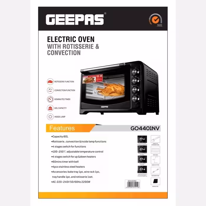 آون توستر جیپاس با ظرفیت 60 لیتر(حتما قبل از ثبت سفارش موجودی بگیرید)