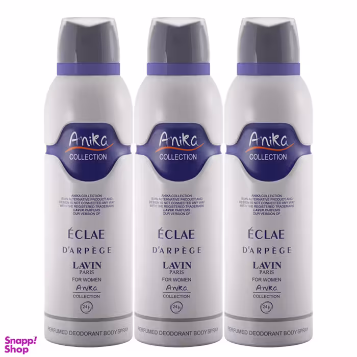 اسپری خوشبو کننده بدن زنانه آنیکا (Anika) مدل Eclae حجم 200 میلی‌‌لیتر مجموعه 3 عددی