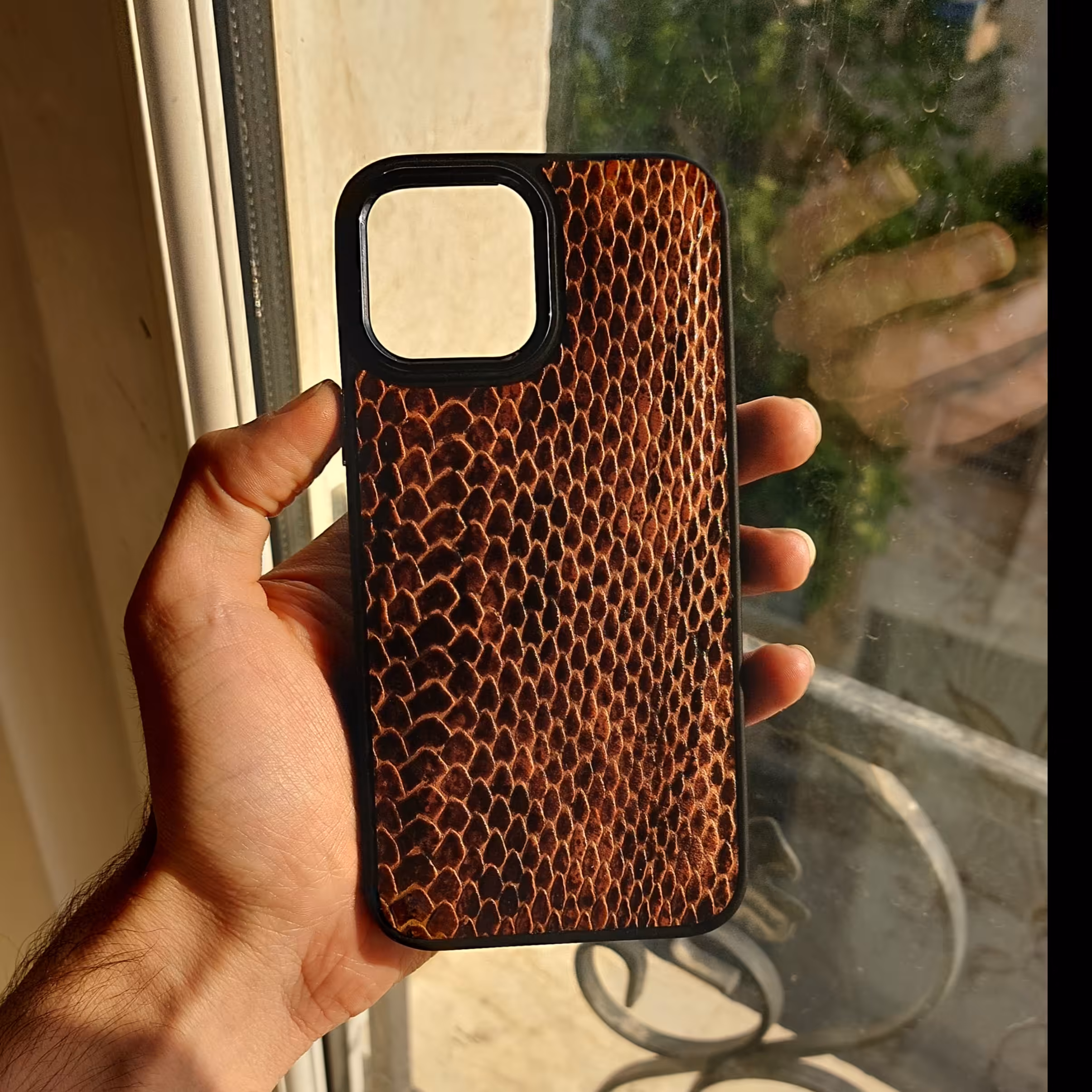 قاب گارد چرم12 13 14 15 16 پرو مکس 13پرومکس پافری ایفون پوست ماری ورنی promax کاور چرم طبیعی