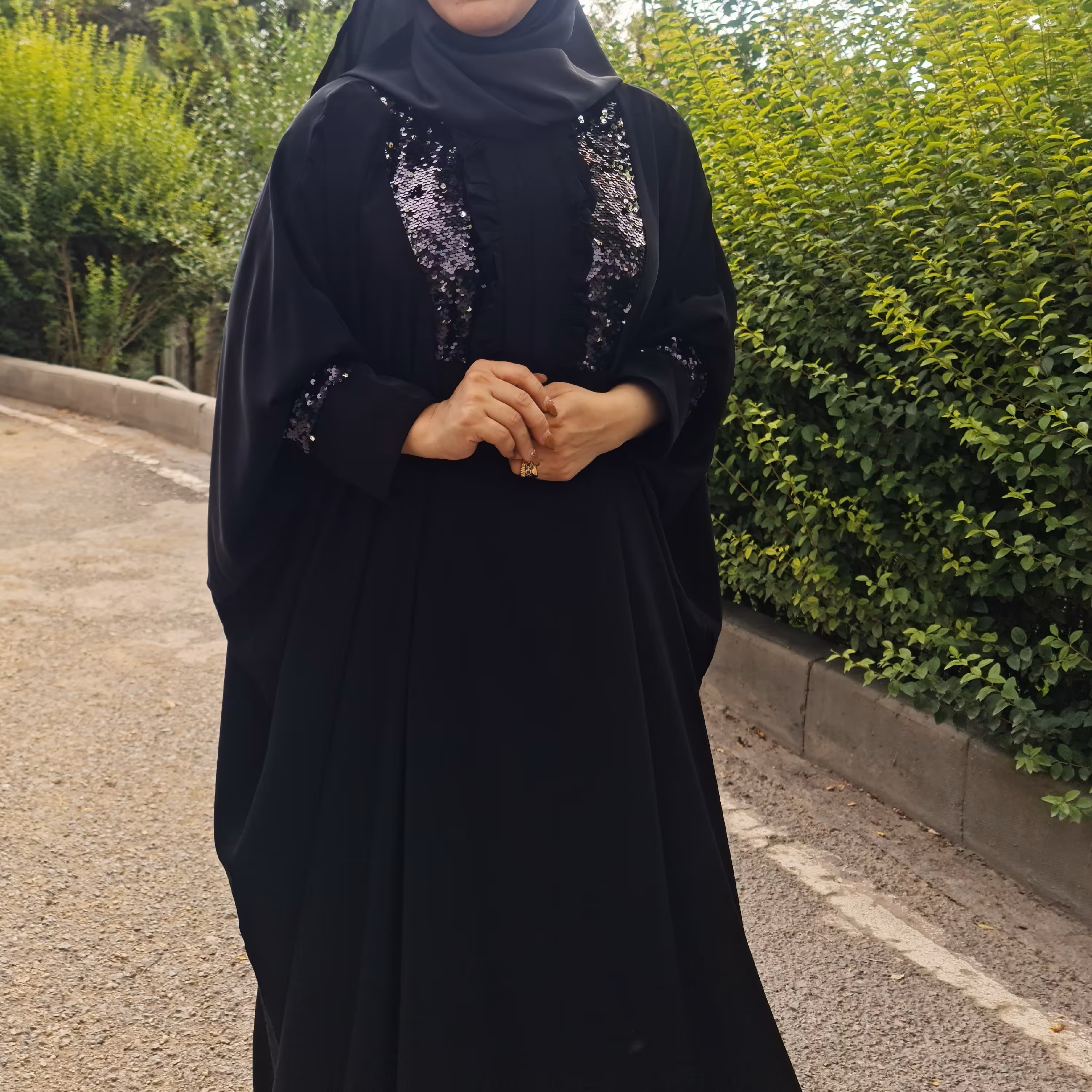 عبا پولکی هفت رنگ دودی مشکی