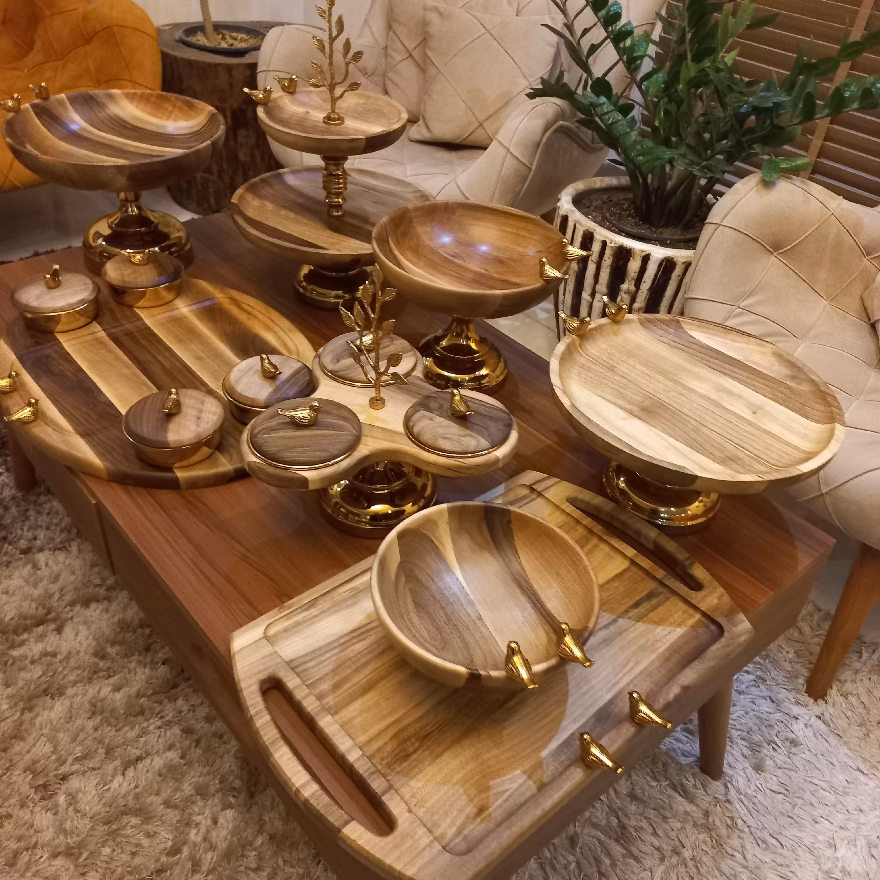 سرویس پذیرایی چوبی گنجشکی 