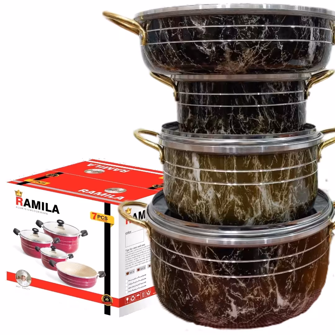 خرید و قیمت سرویس قابلمه زنبوری جدید - تولیدی قابلمه زنبوری جدید -aluminium cookware factory in iran