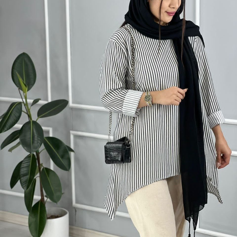 مانتو راه راه نخ پنبه a37k200256