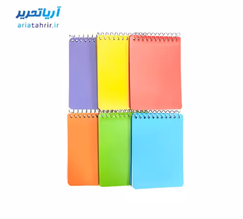 دفتر یادداشت سیمی جلد طلقی سایز 12 × 8 (سایز یک شانزدهم)
