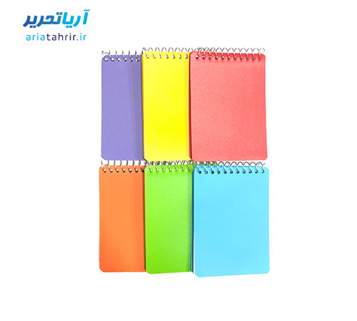 دفتر یادداشت سیمی جلد طلقی سایز 12 × 8 (سایز یک شانزدهم)