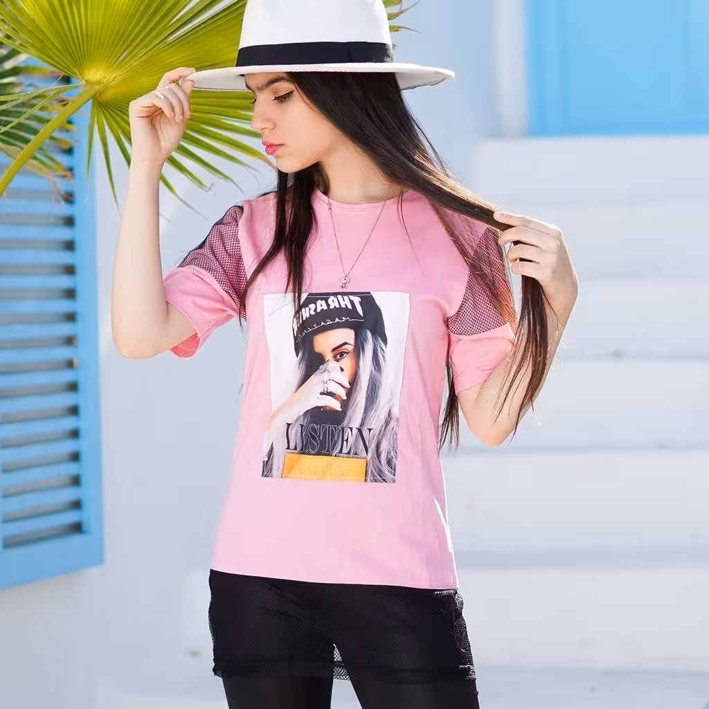 تیشرت تک دخترانه سایز 60 65 مناسب برای سایز 70 هم میشود