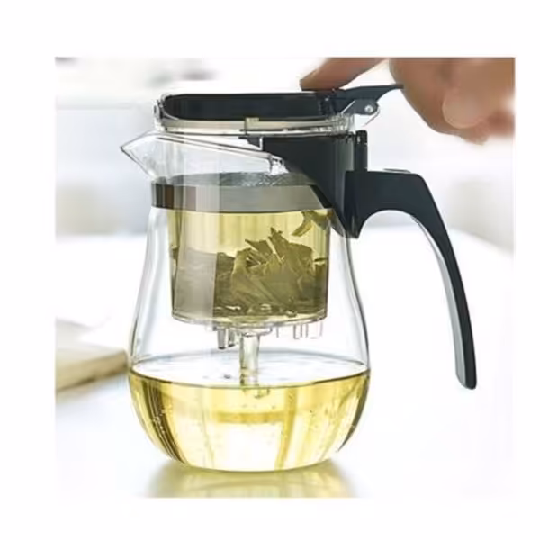 قوری دمنوش ساز پیرکس 750 میلی لیتری  با صافی و نازل تخلیه