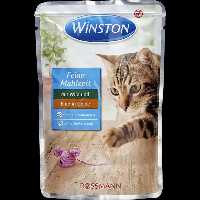پوچ گربه وینستون winston با طعم گوشت شکار و اردک در ژل100گرم | سیمبا پت استور