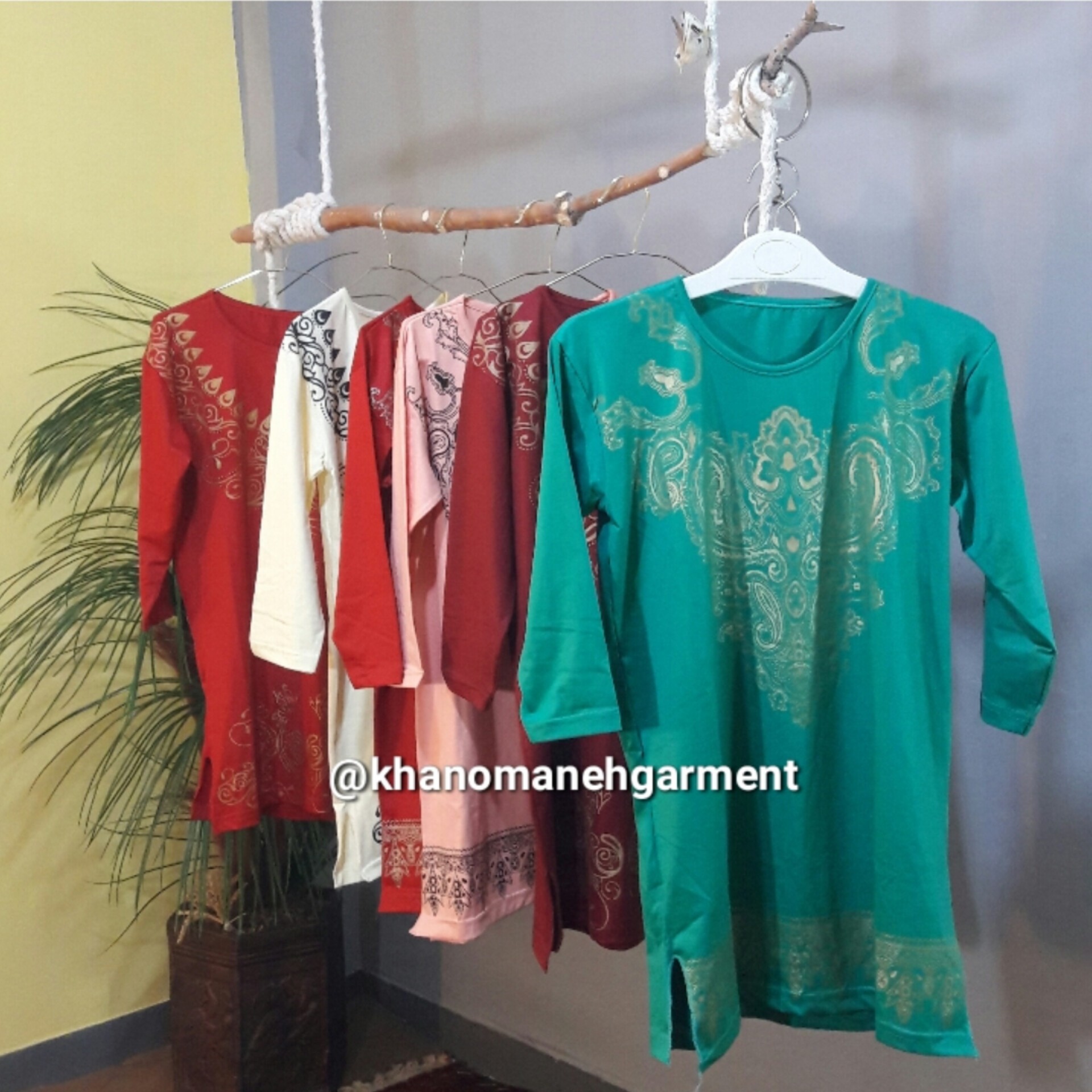 تونیک بلند آستین سه ربع طرح سنتی تا سایز 46 زنانهجنس بسیار نرم و لطیف 2