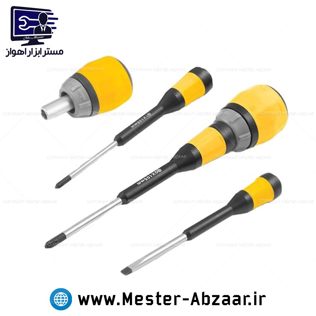 ست 5 عددی پیچ گوشتی جغجغه ای کنزاکس مدل KSR-106 KENZAX