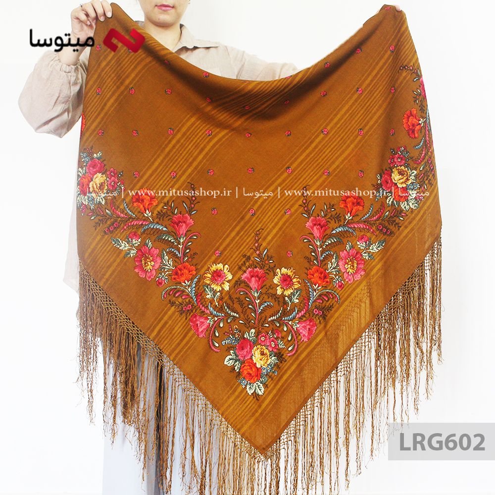روسری ترکمن پشمی طرح طاووس