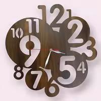 ساعت دیواری مدرن النس کد2001 چوبی با متور کوارتز آرام گرد 