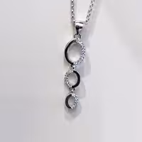 نیم ست نقره طرح بیضی آویز (925)