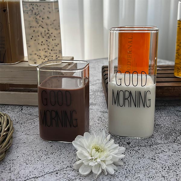 لیوان پیرکس سایز کوچک طرح GOOD MORNING