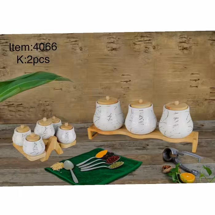 سرویس پاسماوری و جای ادویه جات مودنا 8 پارچه رگه طلا