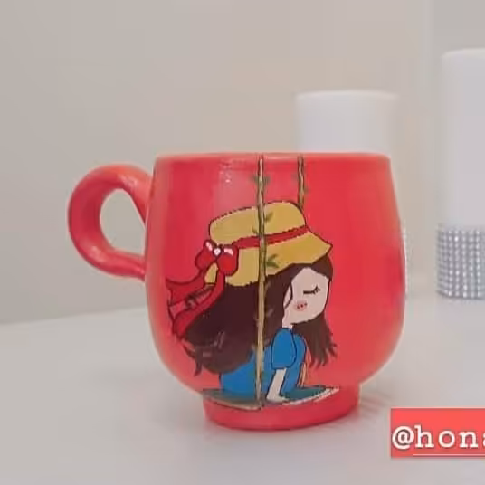 ماگ سفالی دخترونه