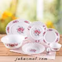 سرویس غذاخوری پارس اپال طرح رزالین صورتی کد 411