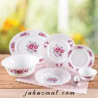 سرویس غذاخوری پارس اپال طرح رزالین صورتی کد 411