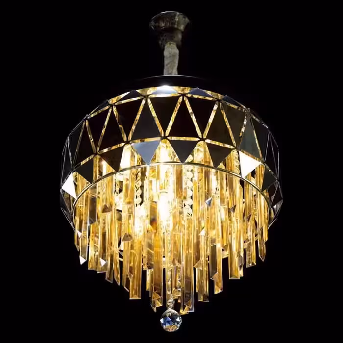 لوستر الماس 55 سانت طلایی همراه با کریستال