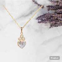 پلاک آویز طرح قلب نگین ژوپینگ