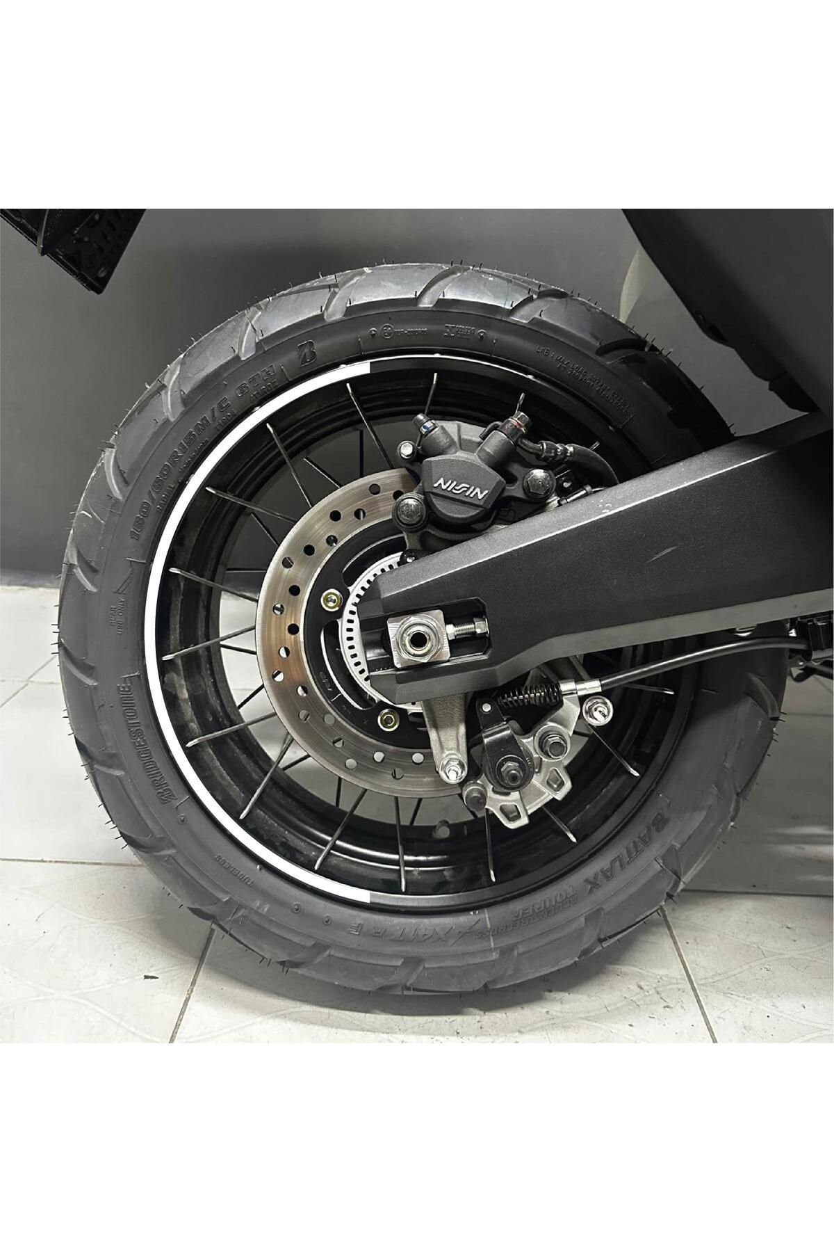نوار رینگ موتورسیکلت سفید HONDA X ADV مدل برچسب HALF RIM Dark Wind