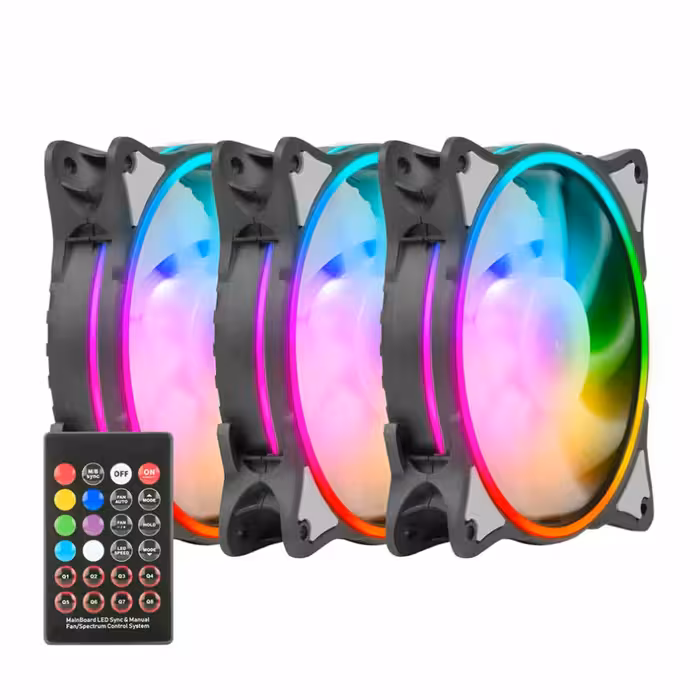 فن کیس گرین مدل HURACAN GFK120M-ARGB بسته 3 عددی