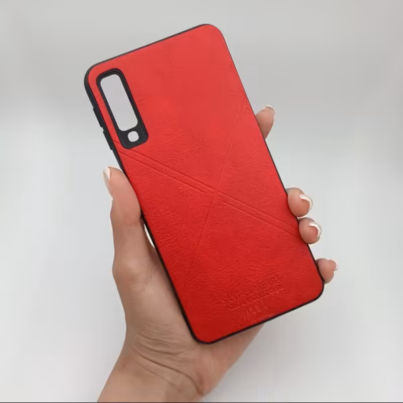 قاب گوشی (Galaxy A7 2018 (A750 سامسونگ چرمی قرمز کد 85365