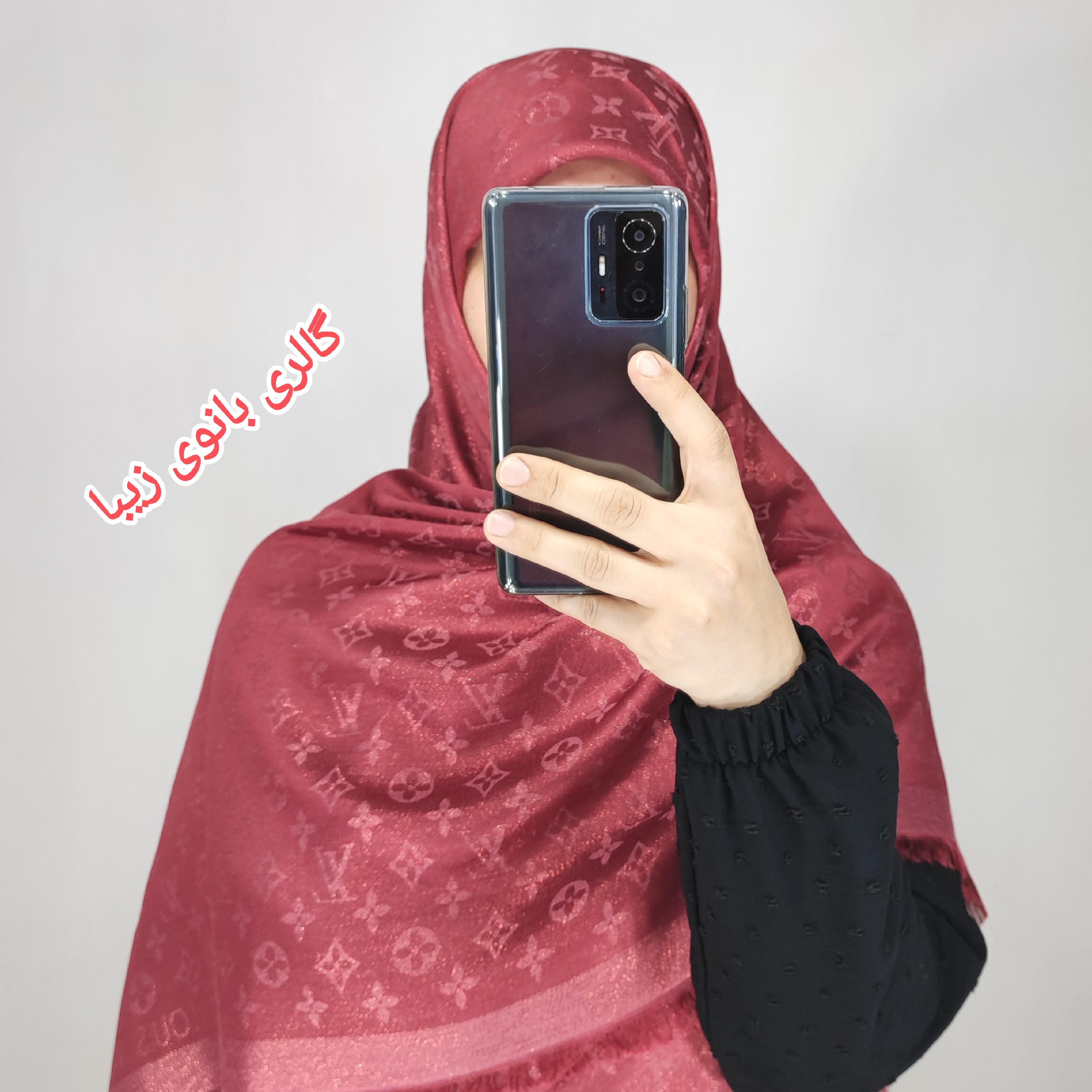 روسری نخ ابریشم لمه دار