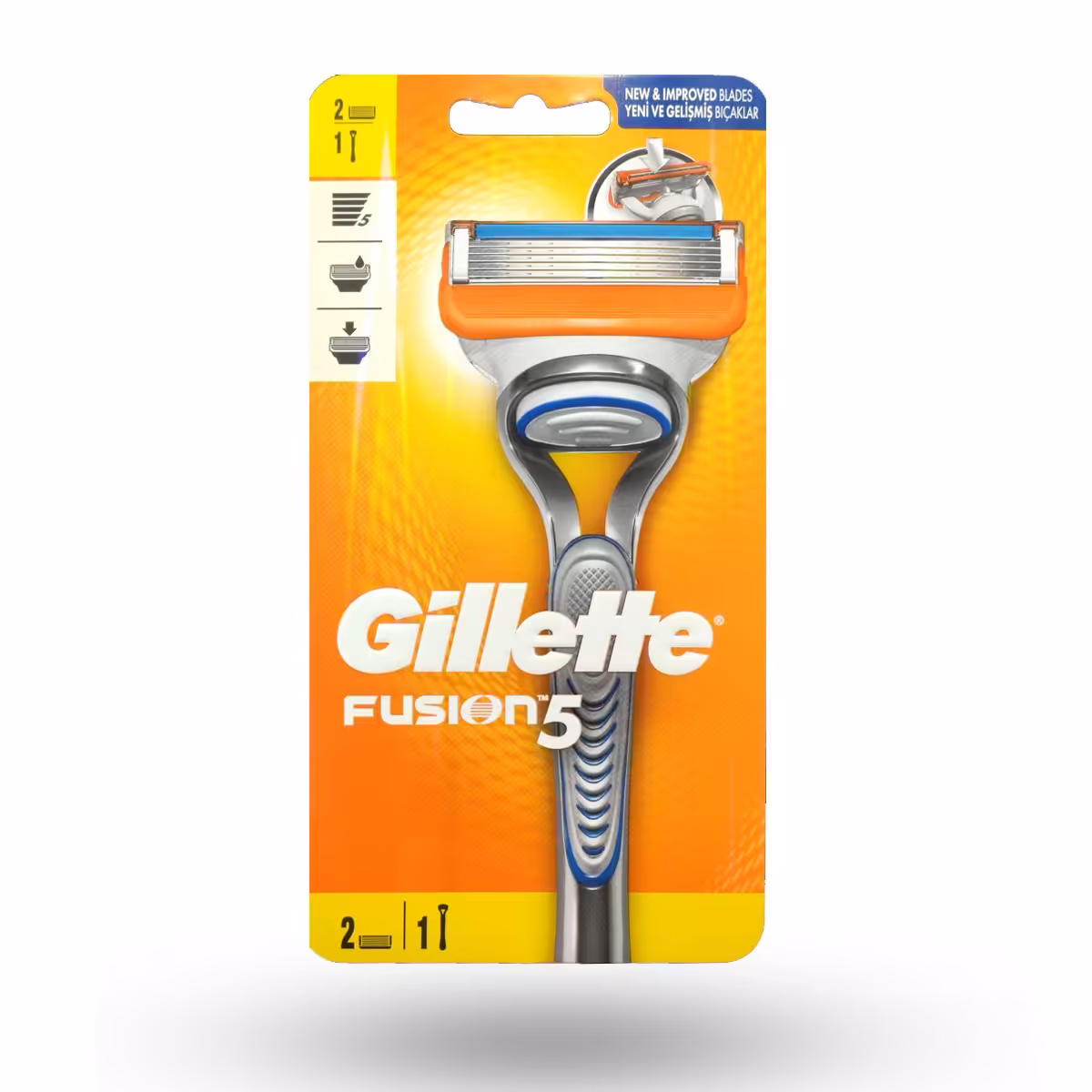 خودتراش 5 تیغه ژیلت مدل Fusion 5 دارای دو یدک