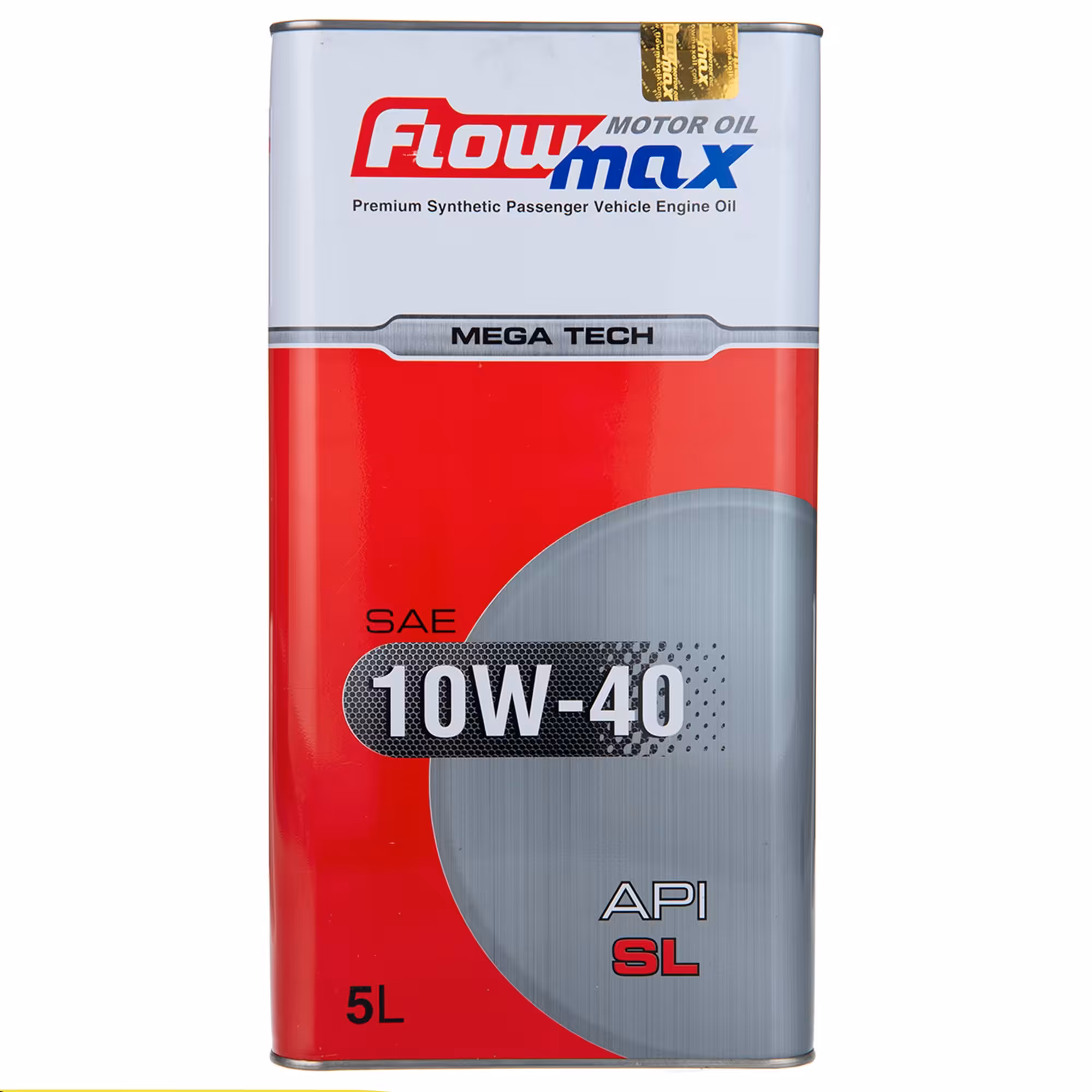 روغن موتور خودرو فلومکس مدل (تمام سنتتیک) MEGA TECH 10W40 SL حجم 5 لیتری