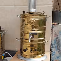 سماور طلایی 5لیتر  رویال ساخت تبریز جنس استیل  