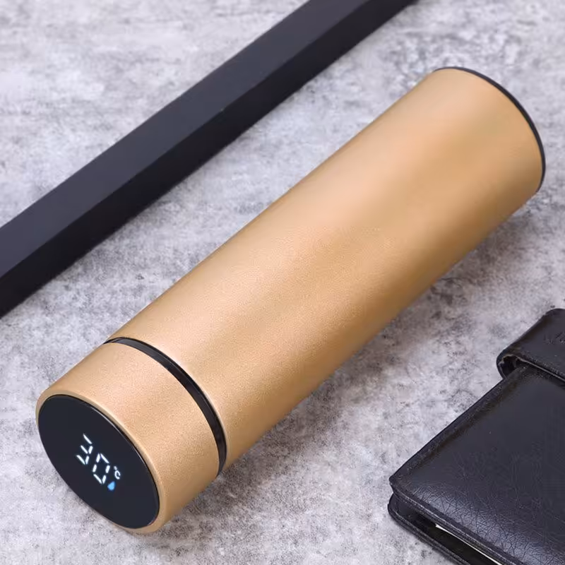 فلاسک هوشمند درجه دار مدل 2021 گنجایش 0.5 لیتر-طلایی