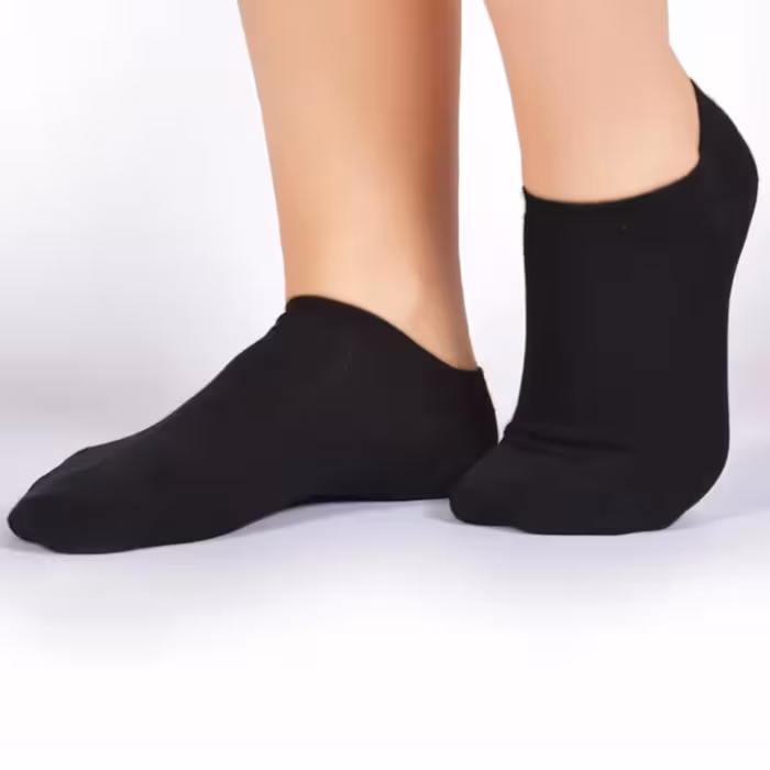 جوراب مچی مشکی ساده نخی  مردانه وزنانه(پک 4تایی)