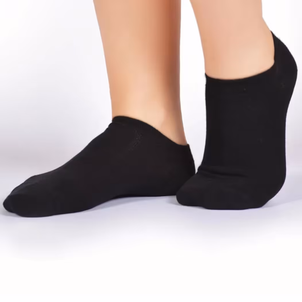 جوراب مچی مشکی ساده نخی  مردانه وزنانه(پک 4تایی)