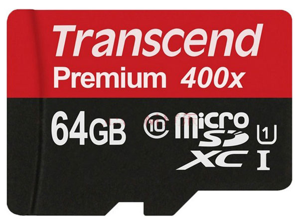 رم میکرو اس‌دی 64 گیگابایت Transcend Class 10 Premium 400X
