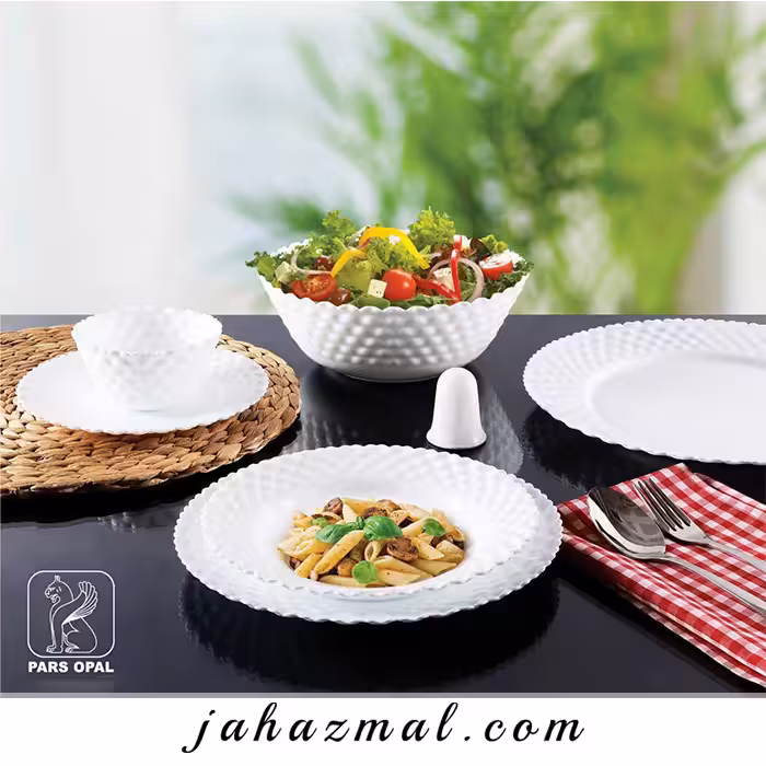 سرویس غذاخوری پارس اپال طرح سفید قالب p