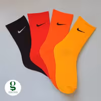 پک 4  عددی جوراب ساق بلند رنگی طرح نایک 