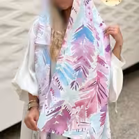 شال هاوایی صورتی نخ اعلا چهارفصل  کیفیت درحدشال اورجینال و وارداتی 