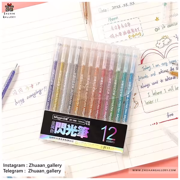 ست روان نویس 12 رنگ Bitoon اکلیلی