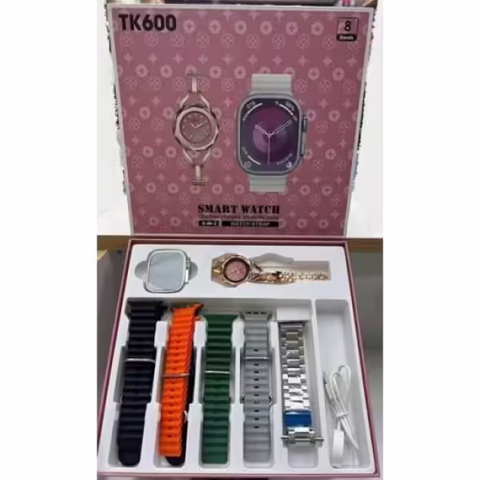 پک ساعت هوشمند و ساعت فلزی زنانه آنالوگ با 7 بند مدل TK600