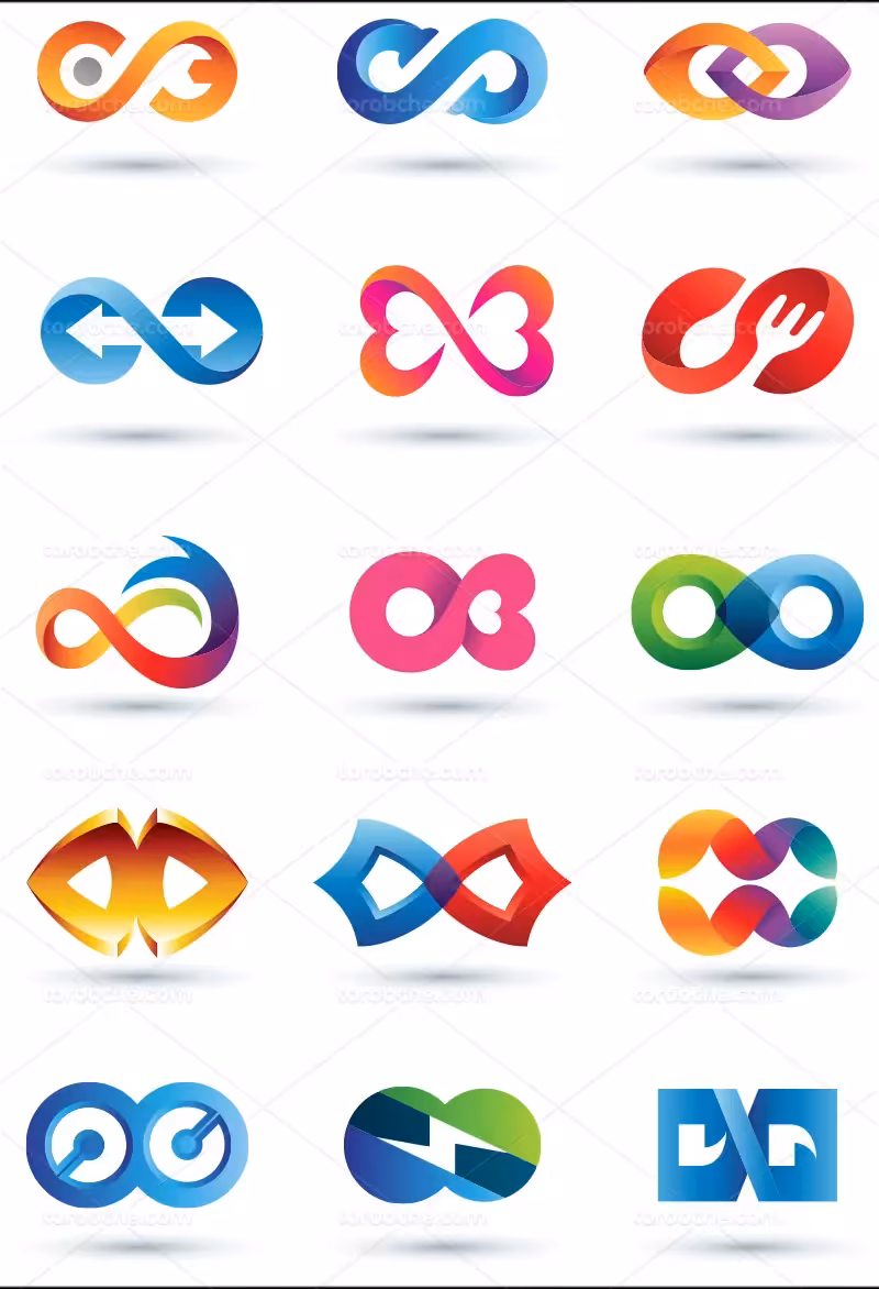 وکتور لوگوی بینهایت رنگی | گرافیک با طعم تربچه