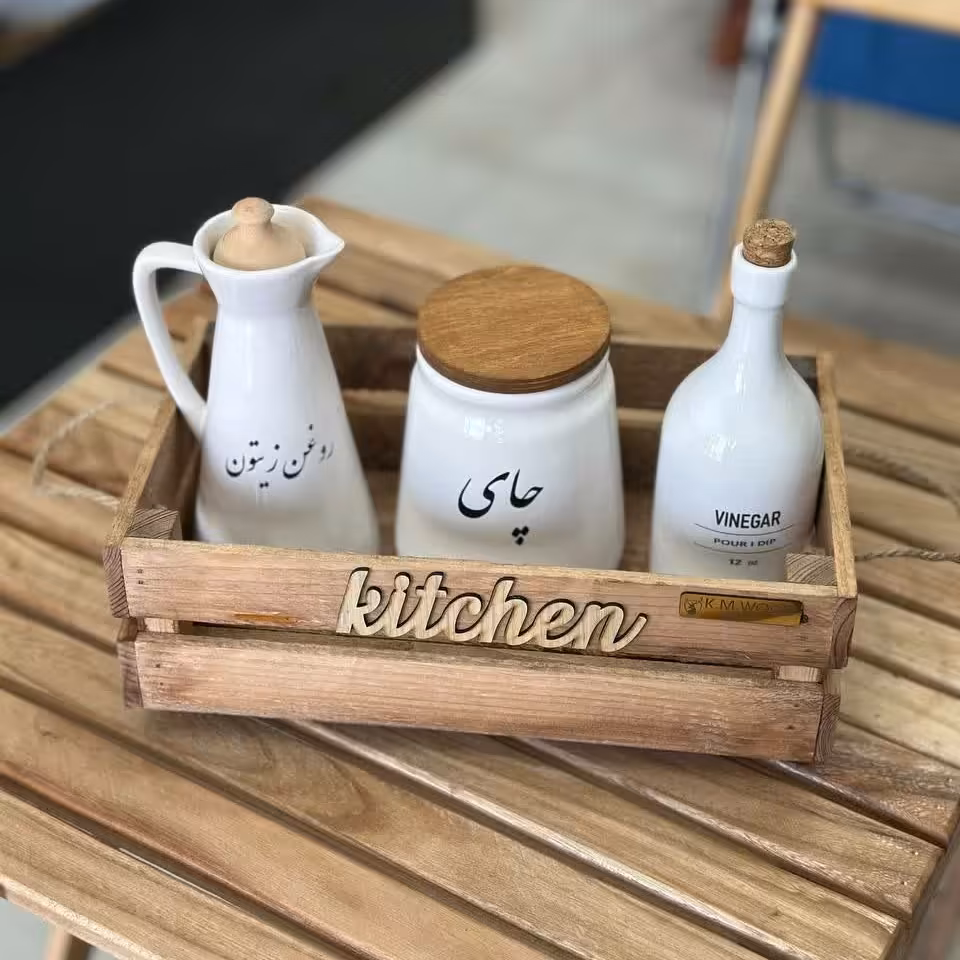 باکس چوبی بزرگ دسته کنفی