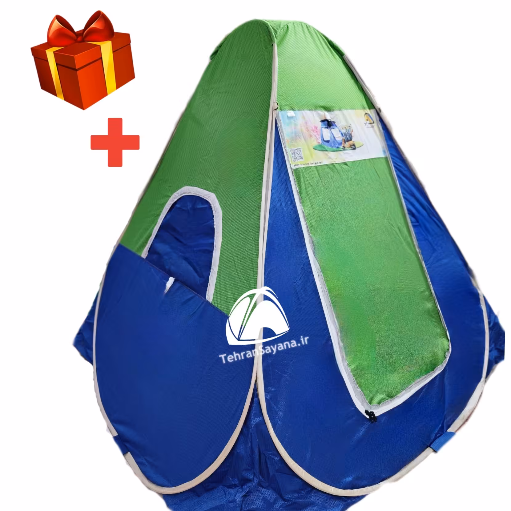 چادر مسافرتی فنری 4 نفره( چهار نفره )برنو بلیزر  ضدآب کف ضخیم طرح اسپانیایی با کیف چتر شو( تهران سایانا )