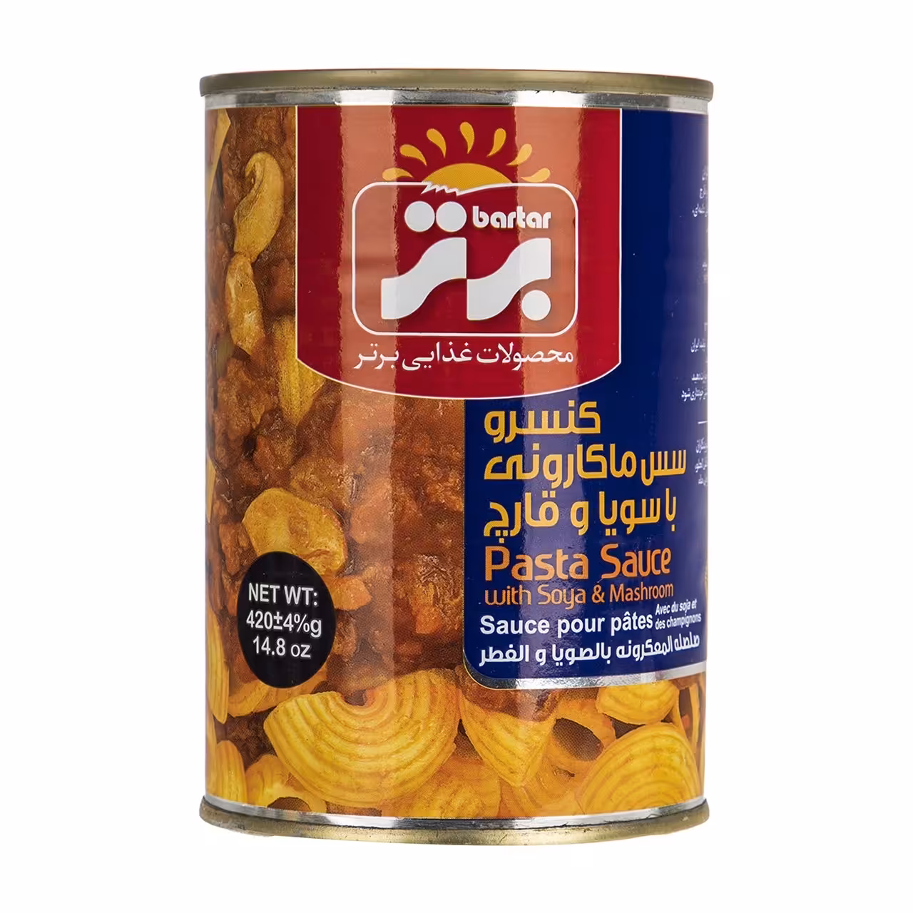 کنسرو سس ماکارونی برتر با سویا و قارچ - 420 گرم