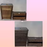 سطل و جا دستمال کاغذی در دو طرح آنتیک و پیوتر با ضمانت رنگ.در دو رنگ طلایی و نقره ای 