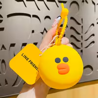 جاسوئیچی و آویز کیف سیلیکونی فانتزی طرح جوجه دارای جیب کوچک