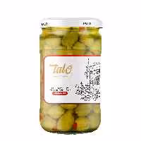 زیتون با مغز فلفل دلمه ای شیشه 680گرم ارگانو