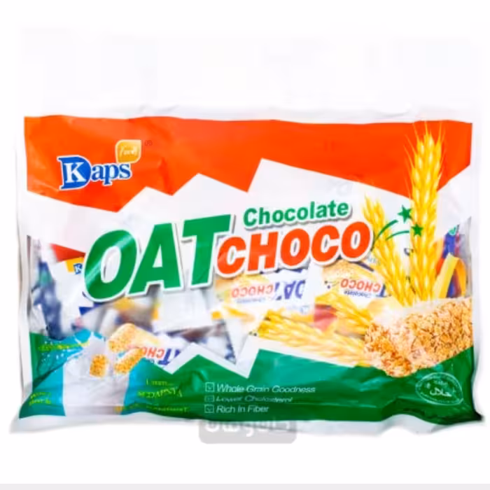 شکلات رژیمی اوت چکو برند اصلی Dkaps وزن 400 گرم طعم اورجینال یا شیری . اوت چوکو . oat choco