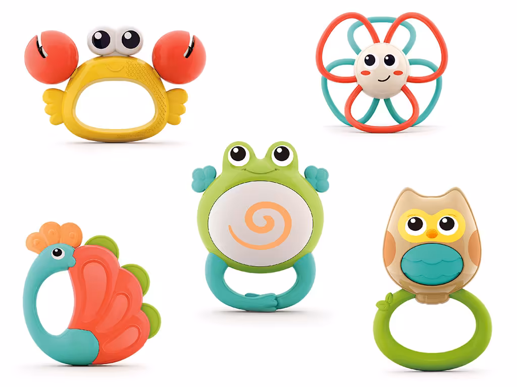 جغجغه نوزادی با طرح حیوانات هولی تویز hola