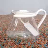 قوری زعفران لاکی -درب پلاستیکی -قاشق دار-حرارت غیر مستقیم 